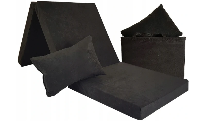 Materac przenośny turystyczny 192×60 8 cm kolor czarny